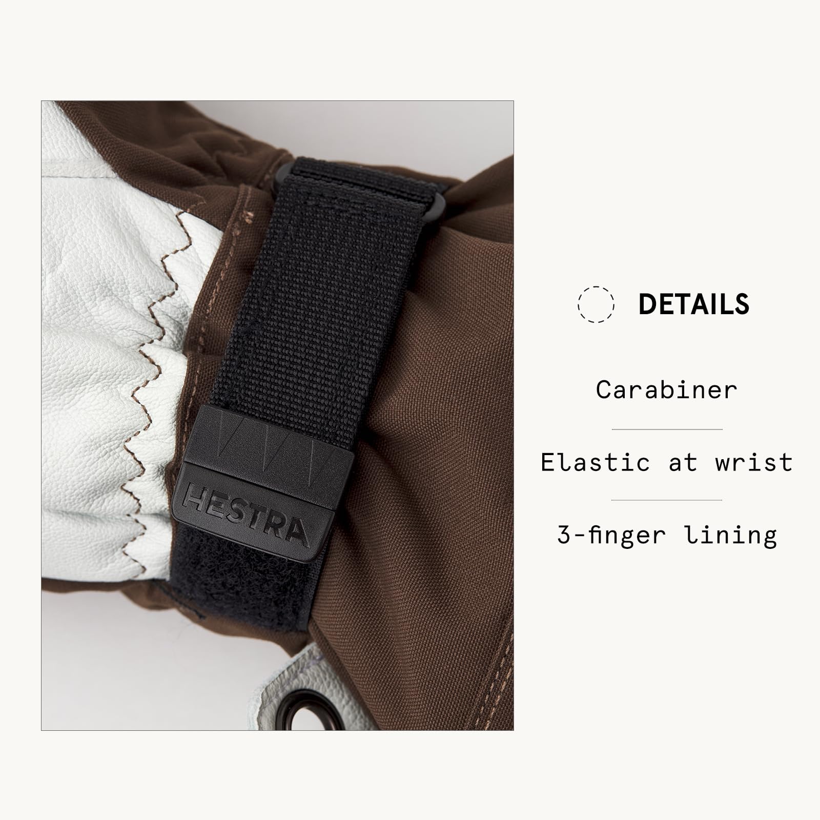 Hestra Army Leather Heli Ski Glove, 3-Finger Snow Glove for Skiing & Snowboarding for Men & Women - Image 4