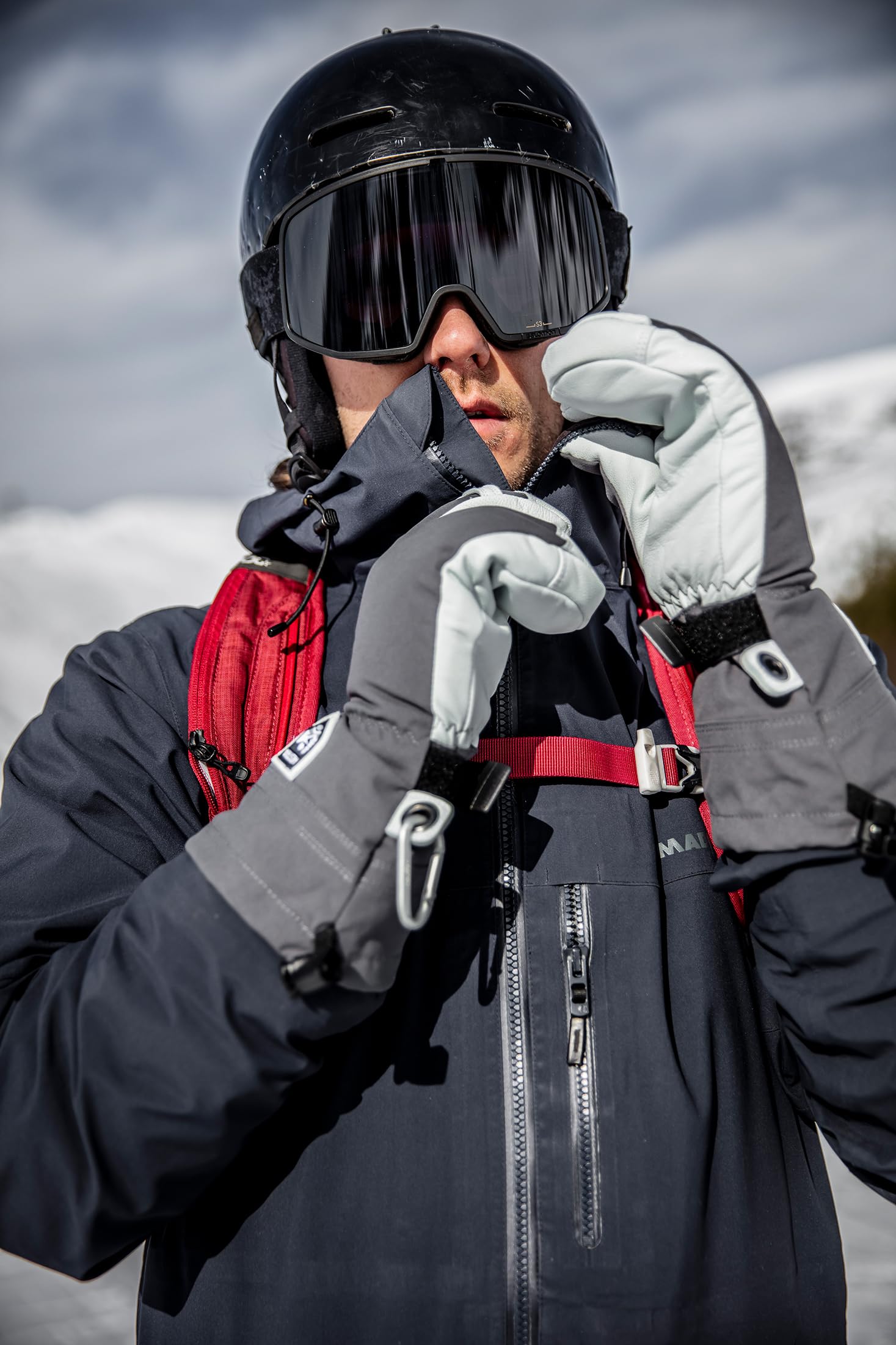 Hestra Army Leather Heli Ski Glove, 3-Finger Snow Glove for Skiing & Snowboarding for Men & Women - Image 8