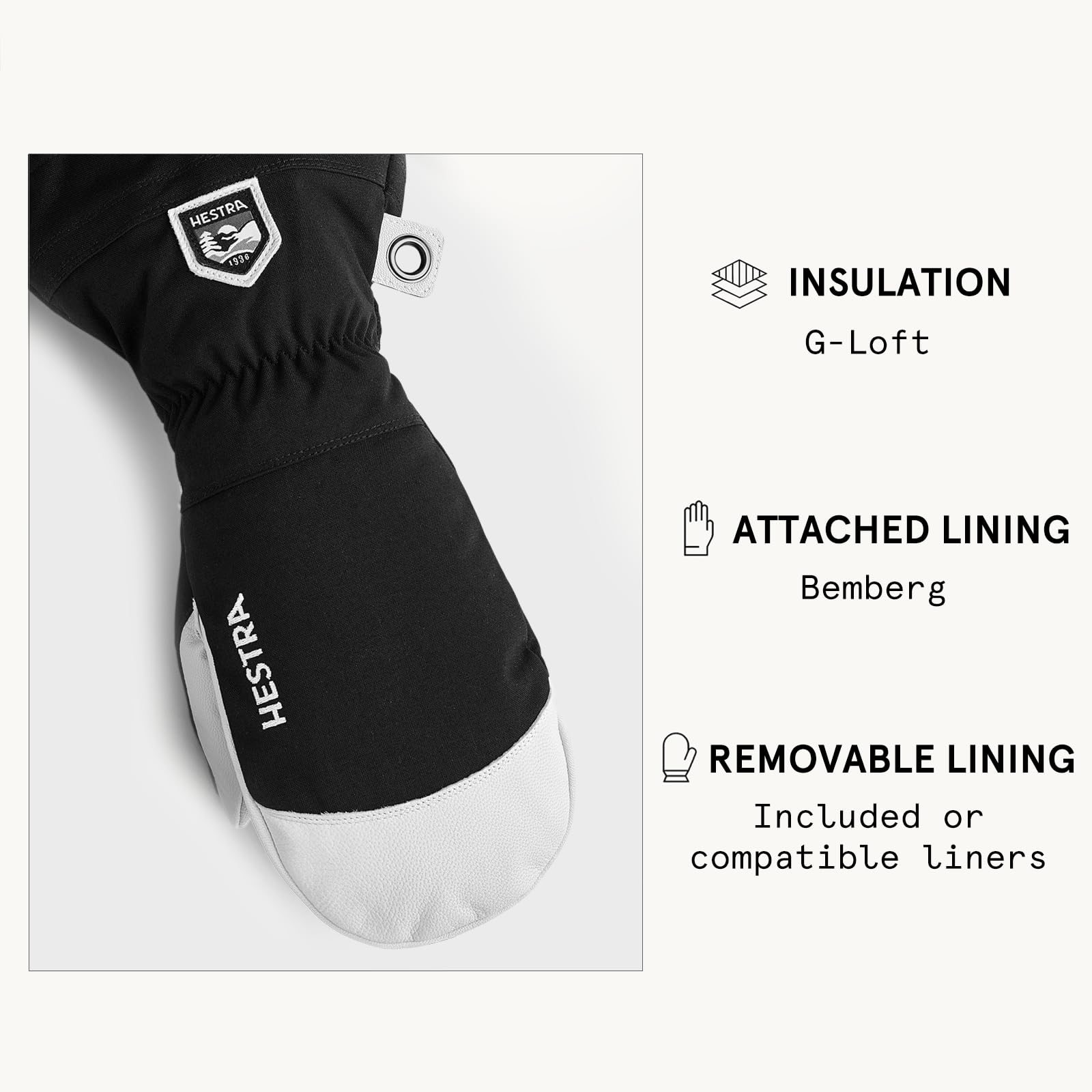 Hestra Army Leather Heli Ski Mitt, Snow Mitten Glove for Skiing & Snowboarding for Men & Women - Image 5