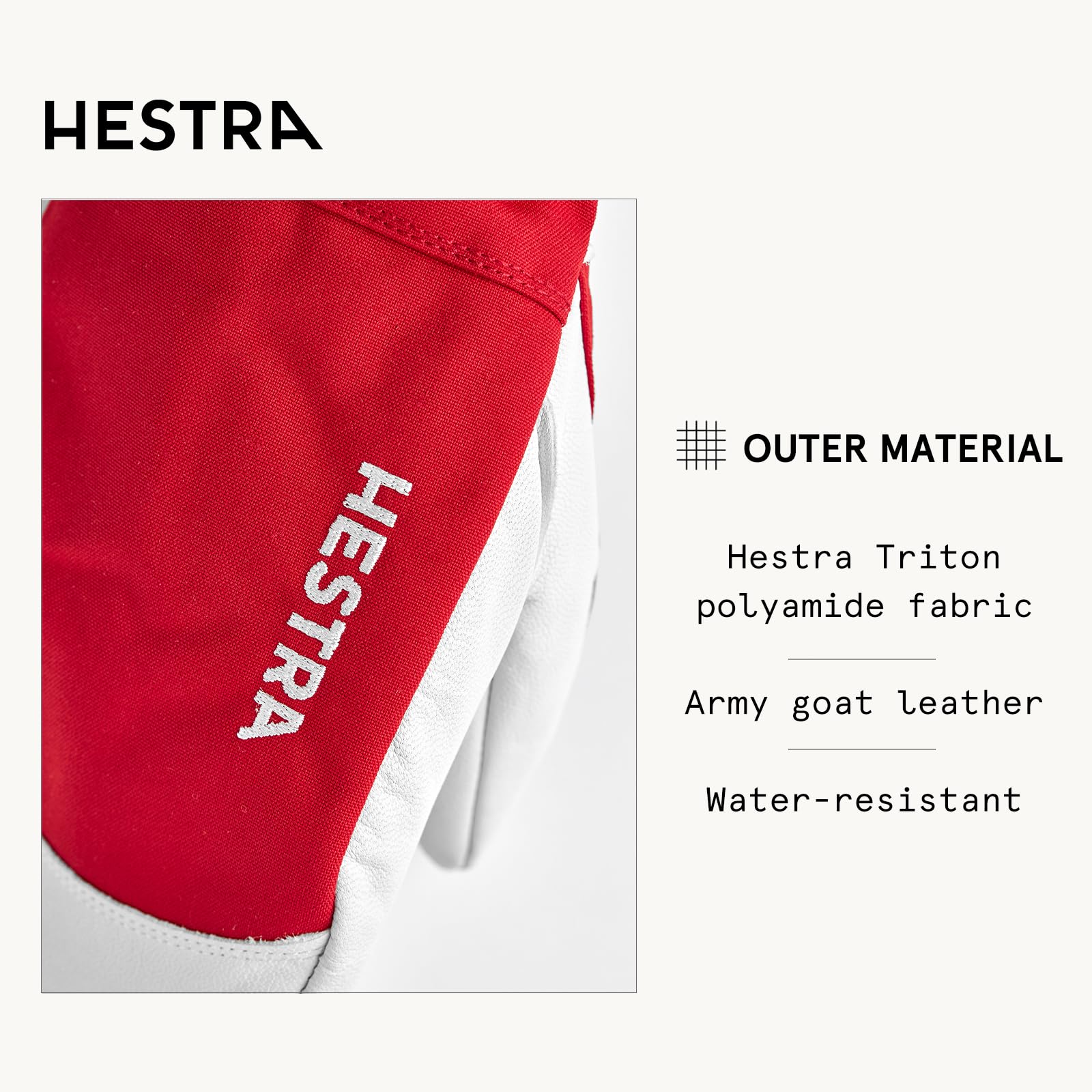 Hestra Army Leather Heli Ski Mitt, Snow Mitten Glove for Skiing & Snowboarding for Men & Women - Image 3