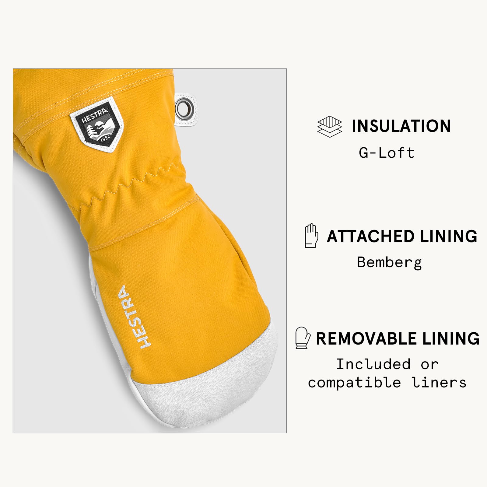 Hestra Army Leather Heli Ski Mitt, Snow Mitten Glove for Skiing & Snowboarding for Men & Women - Image 4