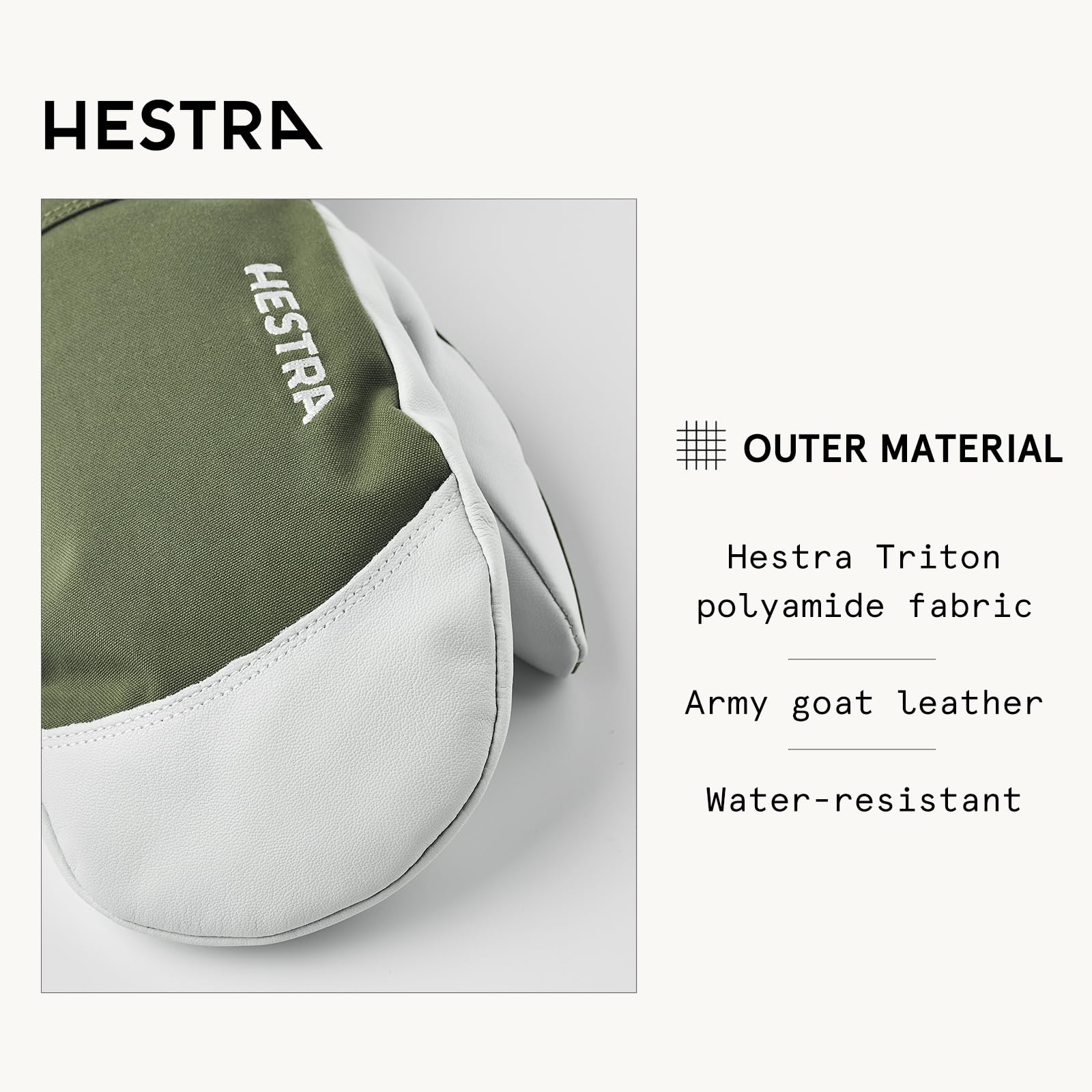 Hestra Army Leather Heli Ski Mitt, Snow Mitten Glove for Skiing & Snowboarding for Men & Women - Image 3