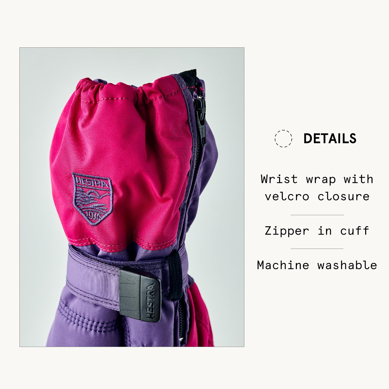 Hestra Baby Zip Long Mitt (Child 1-9yrs) | Waterproof, Insulated Mittens for Toddlers & Kids for Winter & Playing in The Snow - Image 4