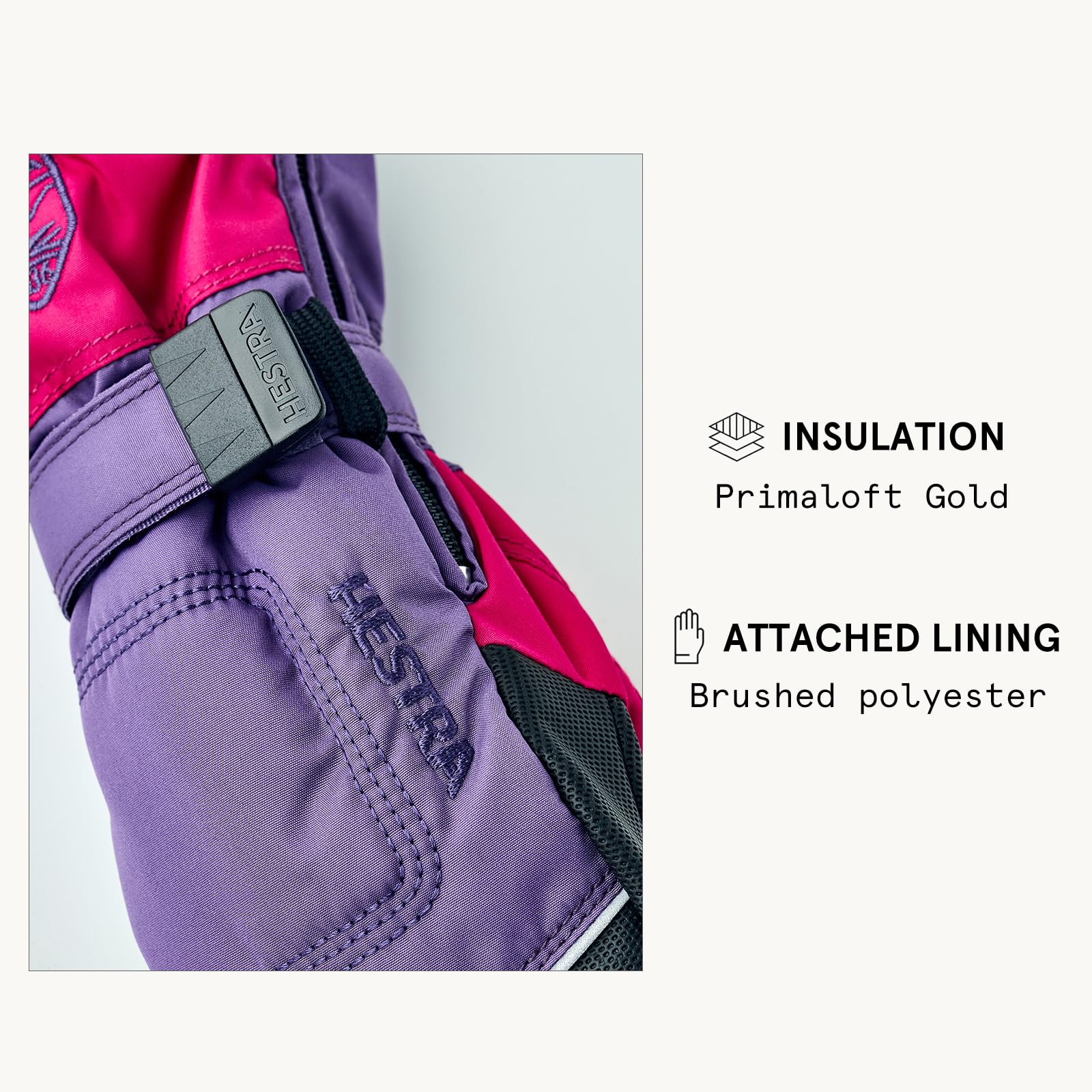 Hestra Baby Zip Long Mitt (Child 1-9yrs) | Waterproof, Insulated Mittens for Toddlers & Kids for Winter & Playing in The Snow - Image 5