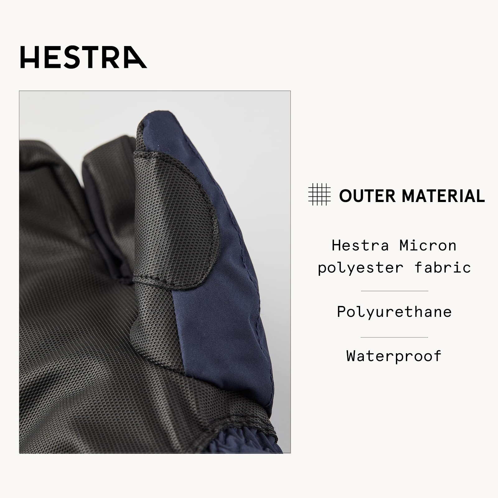 Hestra Gauntlet CZone Junior Glove (Youth 4-13yrs) | Waterproof, Insulated 3-Finger Kids Snow Gloves for Winter, Skiing & Playing in The Snow - Image 3