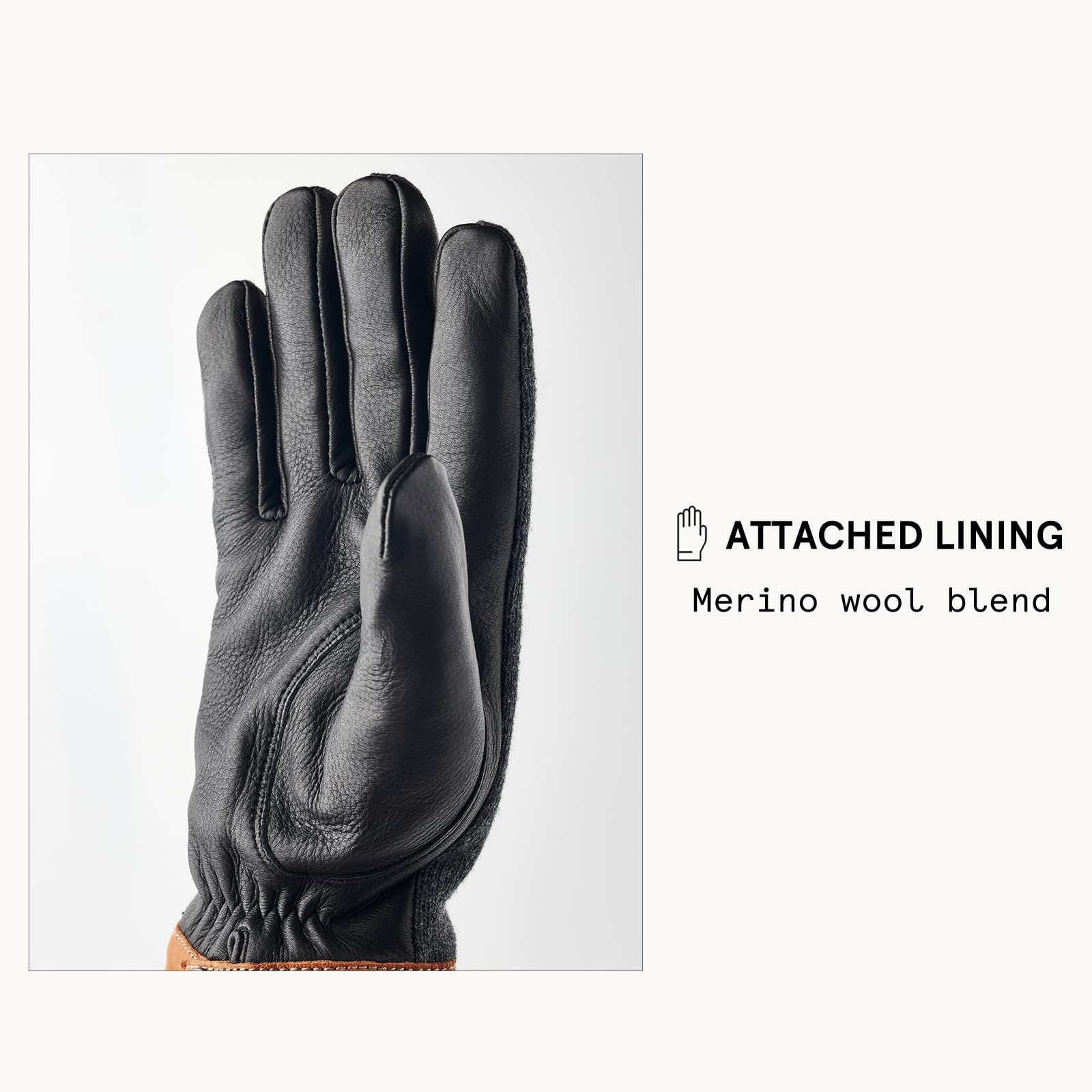 Hestra Men’s Deerskin Wool Tricot Gloves, Leather & Wool Gloves with Merino Wool Lining for Everyday Wear in Cold Weather - Image 5
