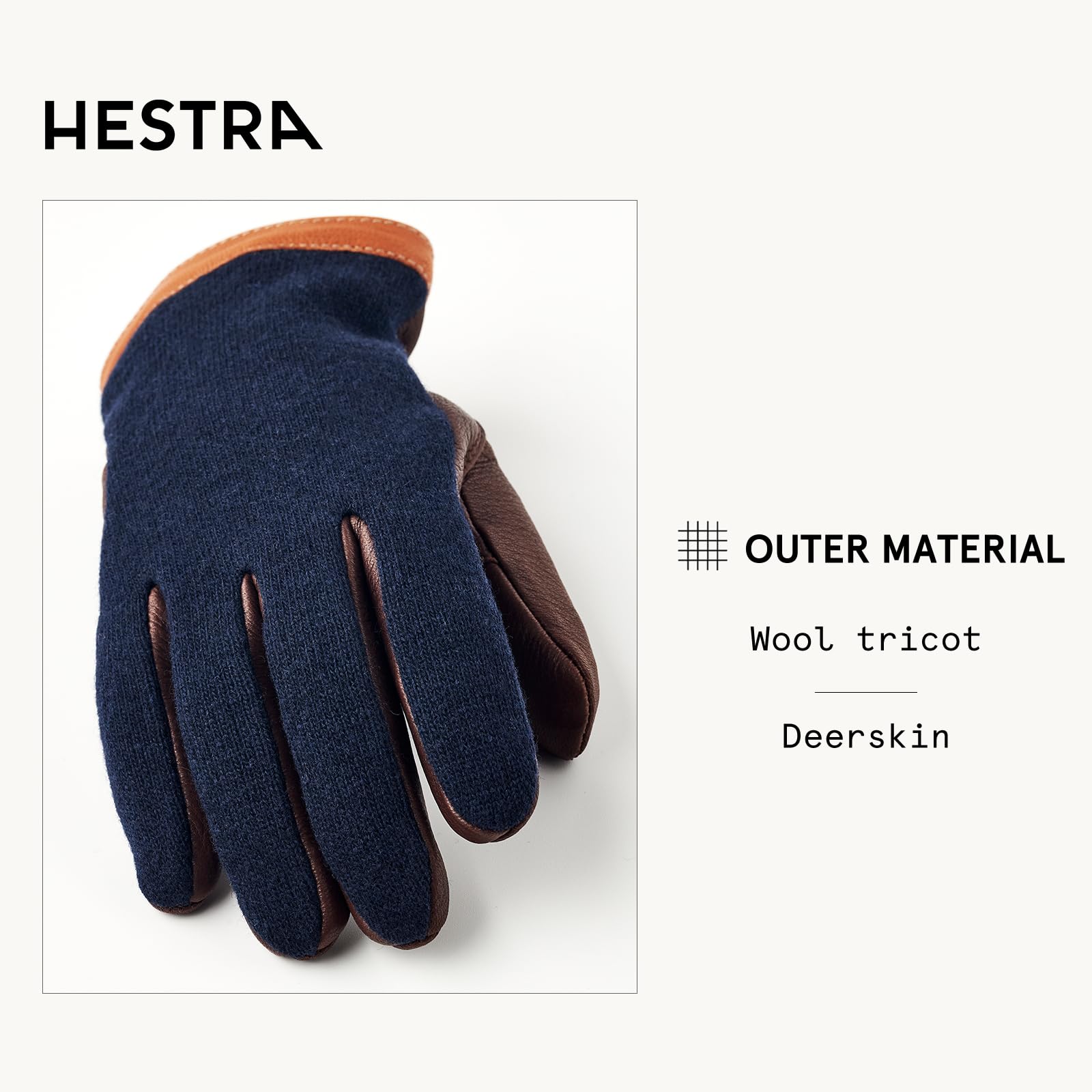 Hestra Men’s Deerskin Wool Tricot Gloves, Leather & Wool Gloves with Merino Wool Lining for Everyday Wear in Cold Weather - Image 3