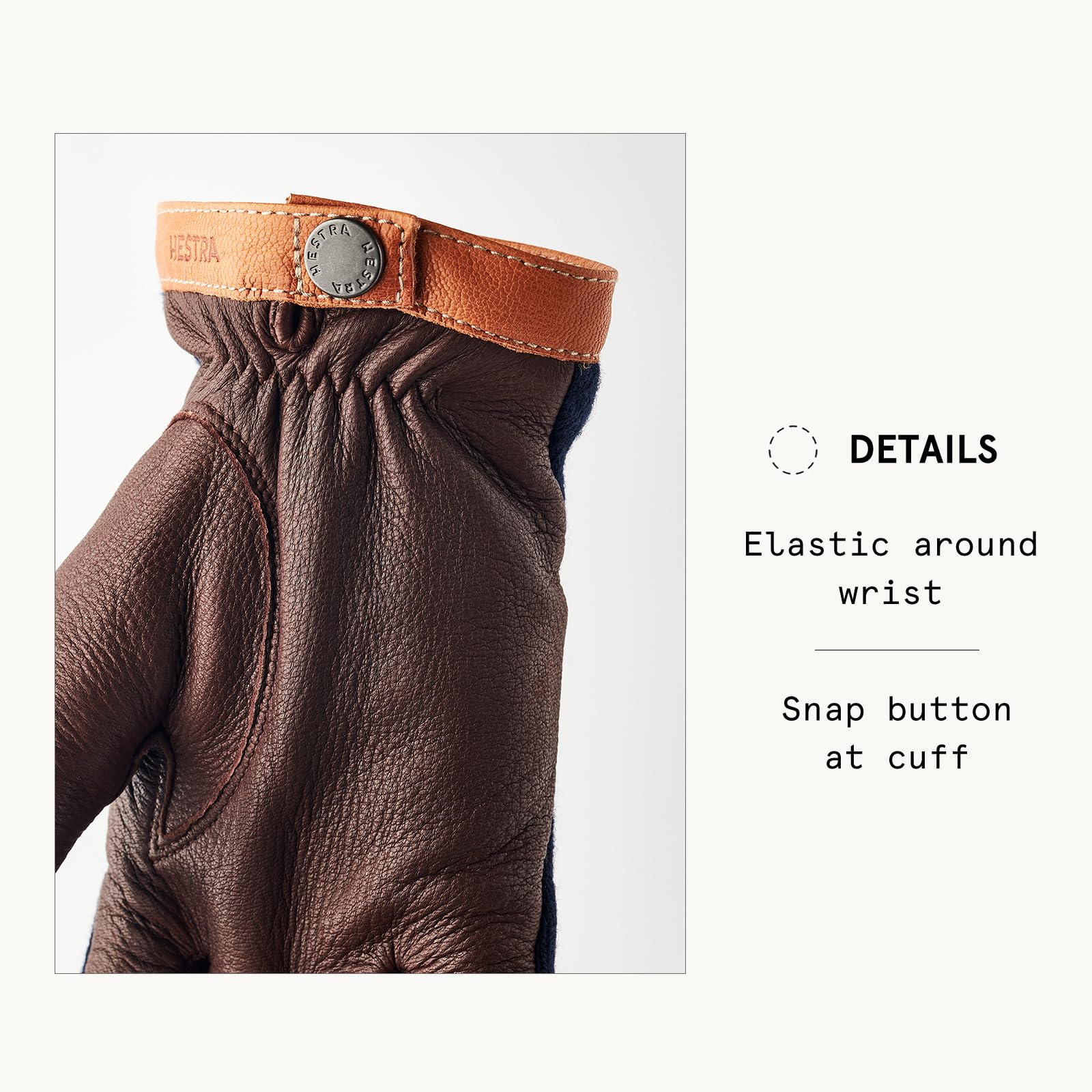 Hestra Men’s Deerskin Wool Tricot Gloves, Leather & Wool Gloves with Merino Wool Lining for Everyday Wear in Cold Weather - Image 4