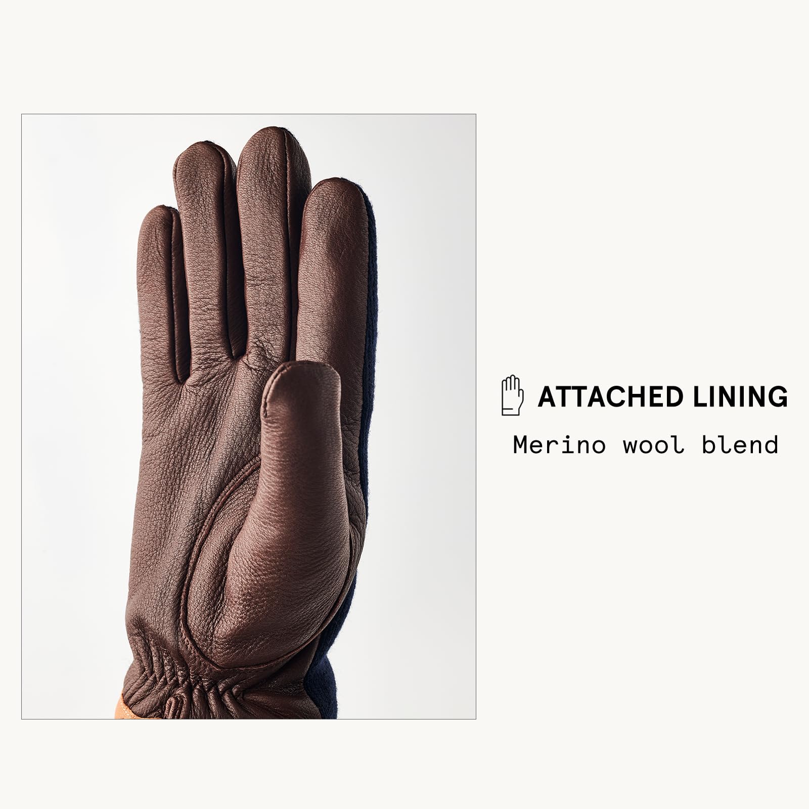 Hestra Men’s Deerskin Wool Tricot Gloves, Leather & Wool Gloves with Merino Wool Lining for Everyday Wear in Cold Weather - Image 5
