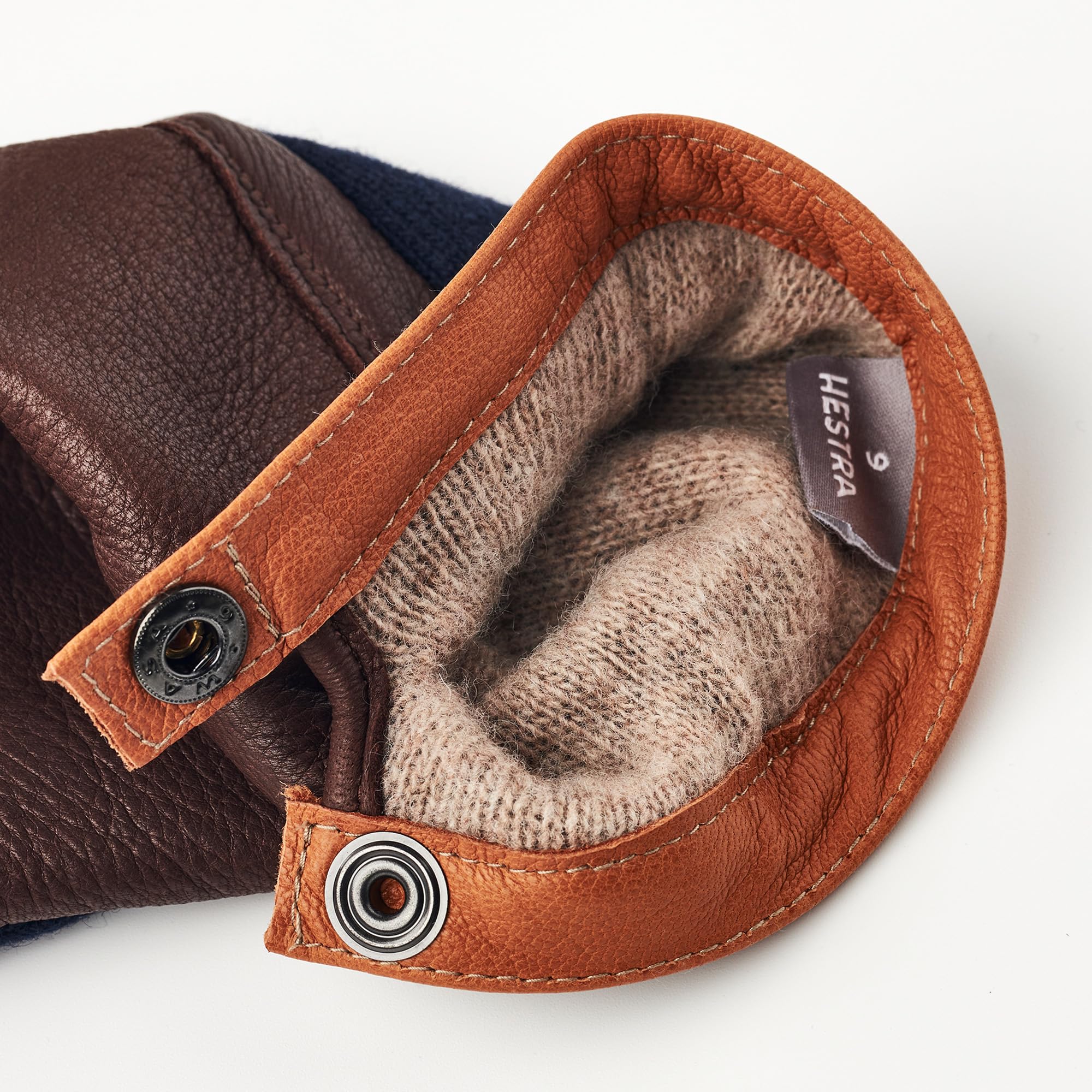 Hestra Men’s Deerskin Wool Tricot Gloves, Leather & Wool Gloves with Merino Wool Lining for Everyday Wear in Cold Weather - Image 6