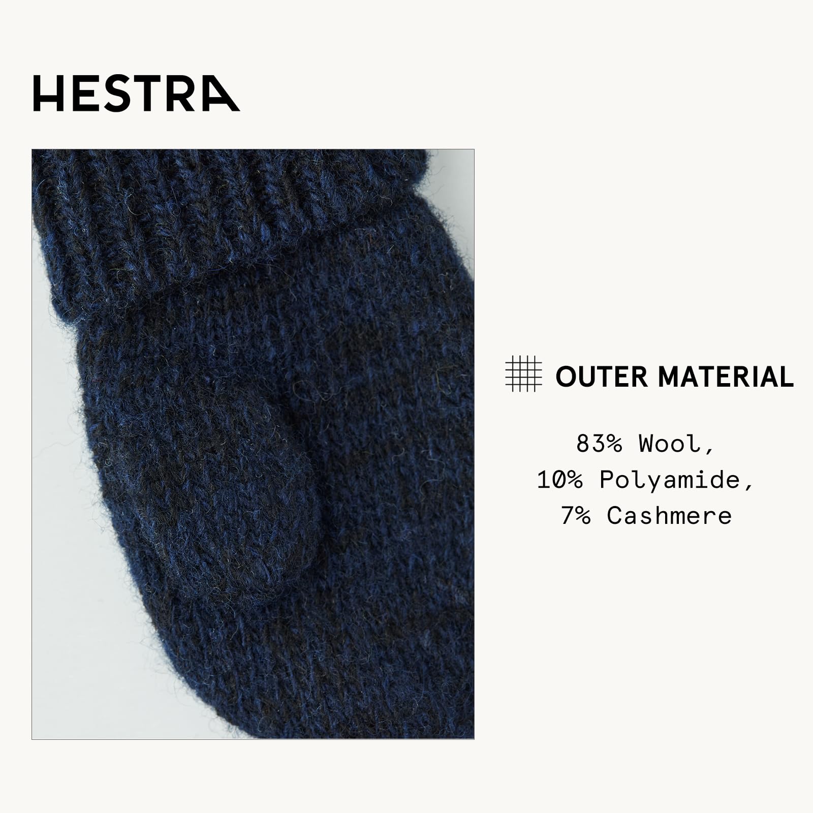 Hestra Pancho Baby Mitt (Child 0-4yrs) I Kids Cashmere Wool Mitten for Winter Weather - Image 3