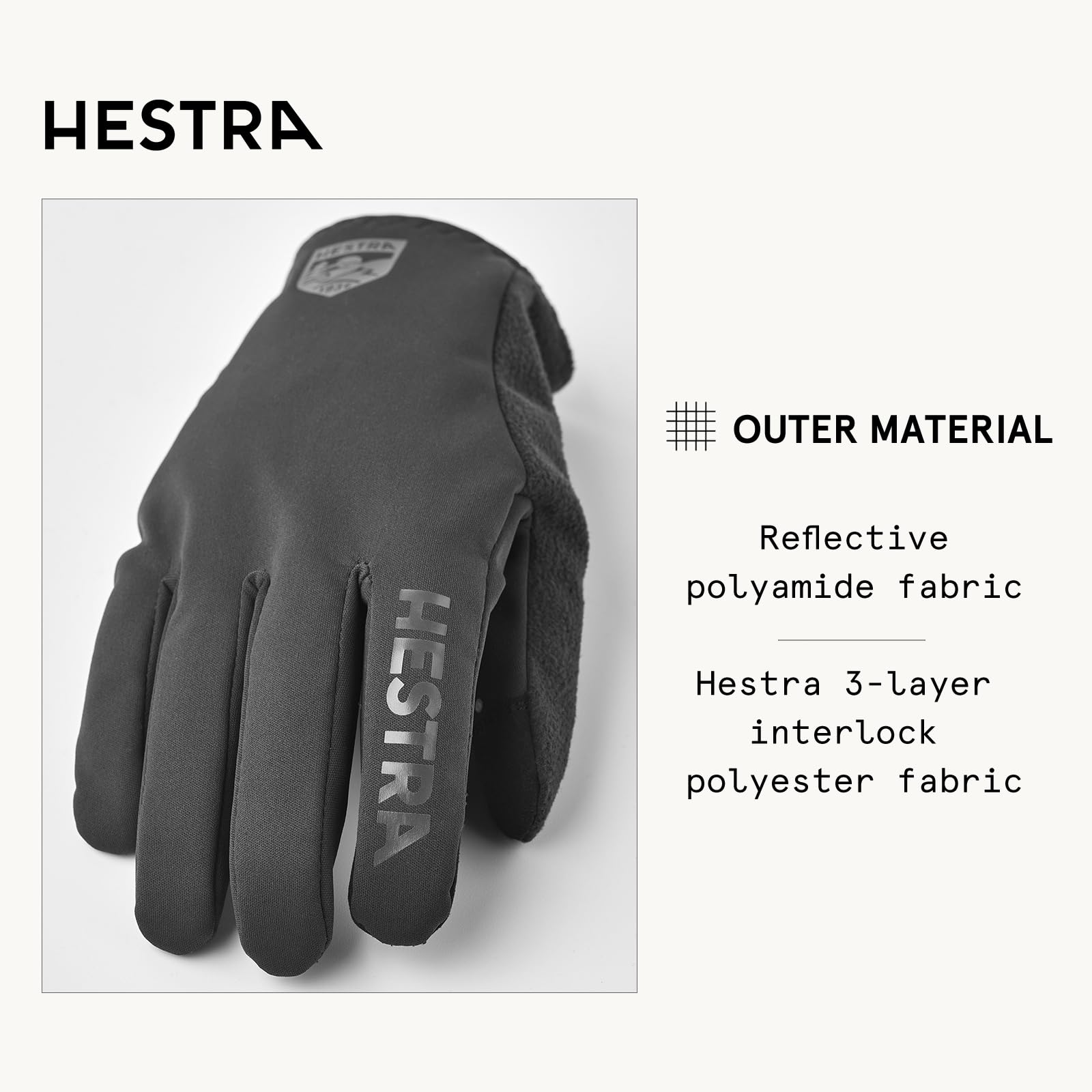 Hestra Runners Gloves, Windproof, Water-Resistant & Touchscreen-Compatible for Cold Weather Running and Outdoor Training - Image 3