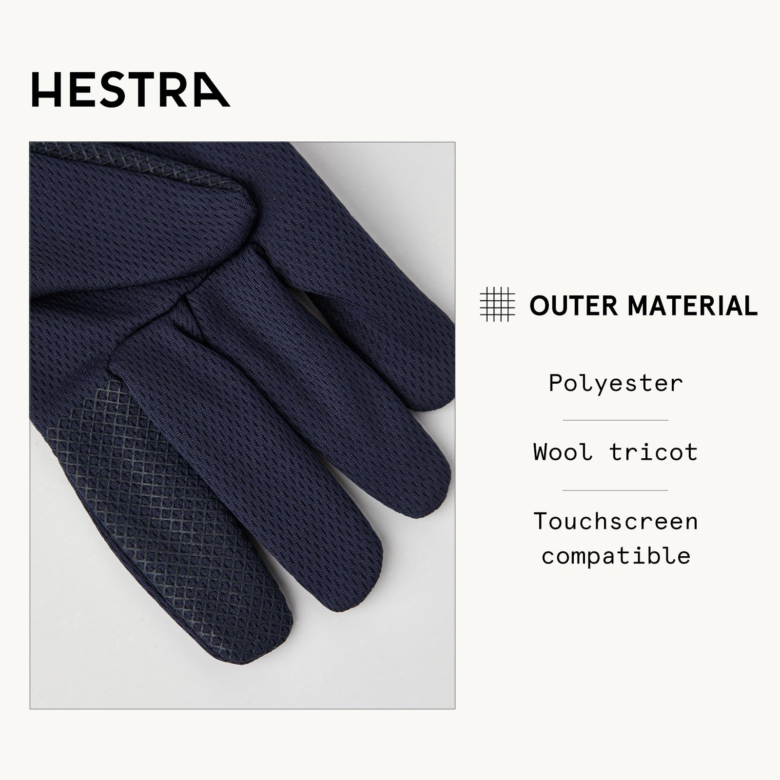 Hestra Touch Point Dry Wool Liner - Machine Washable, Touch Screen Compatible Ski Glove Liners - Image 3