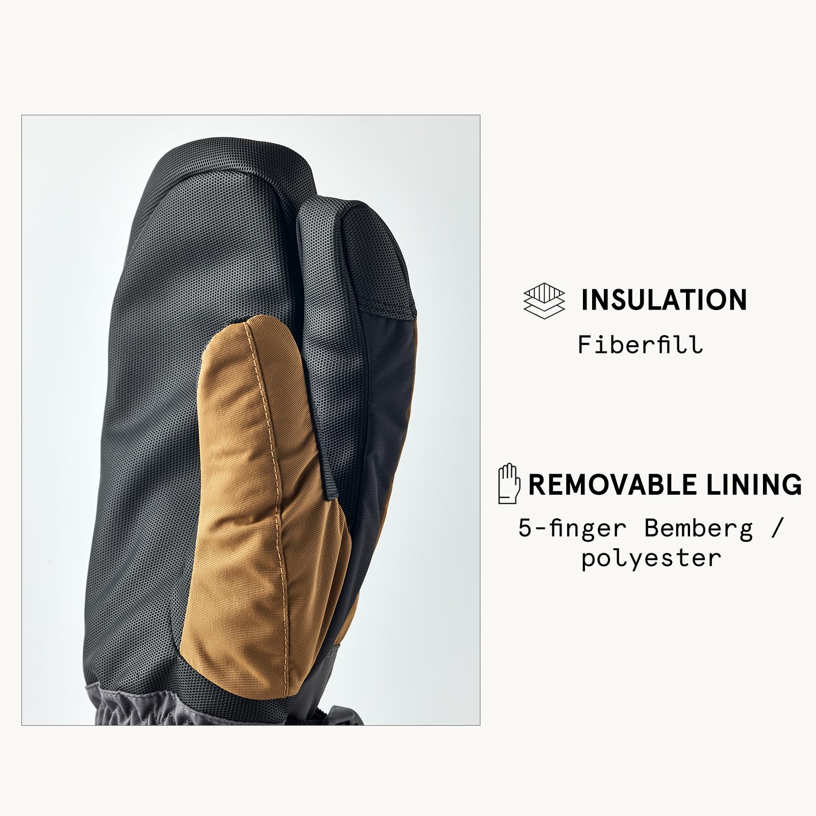 Hestra Unisex Gauntlet Sr 3-Finger Glove, Waterproof, Windproof Insulated Gloves for Skiing & Snowboarding, Men & Women - Image 5