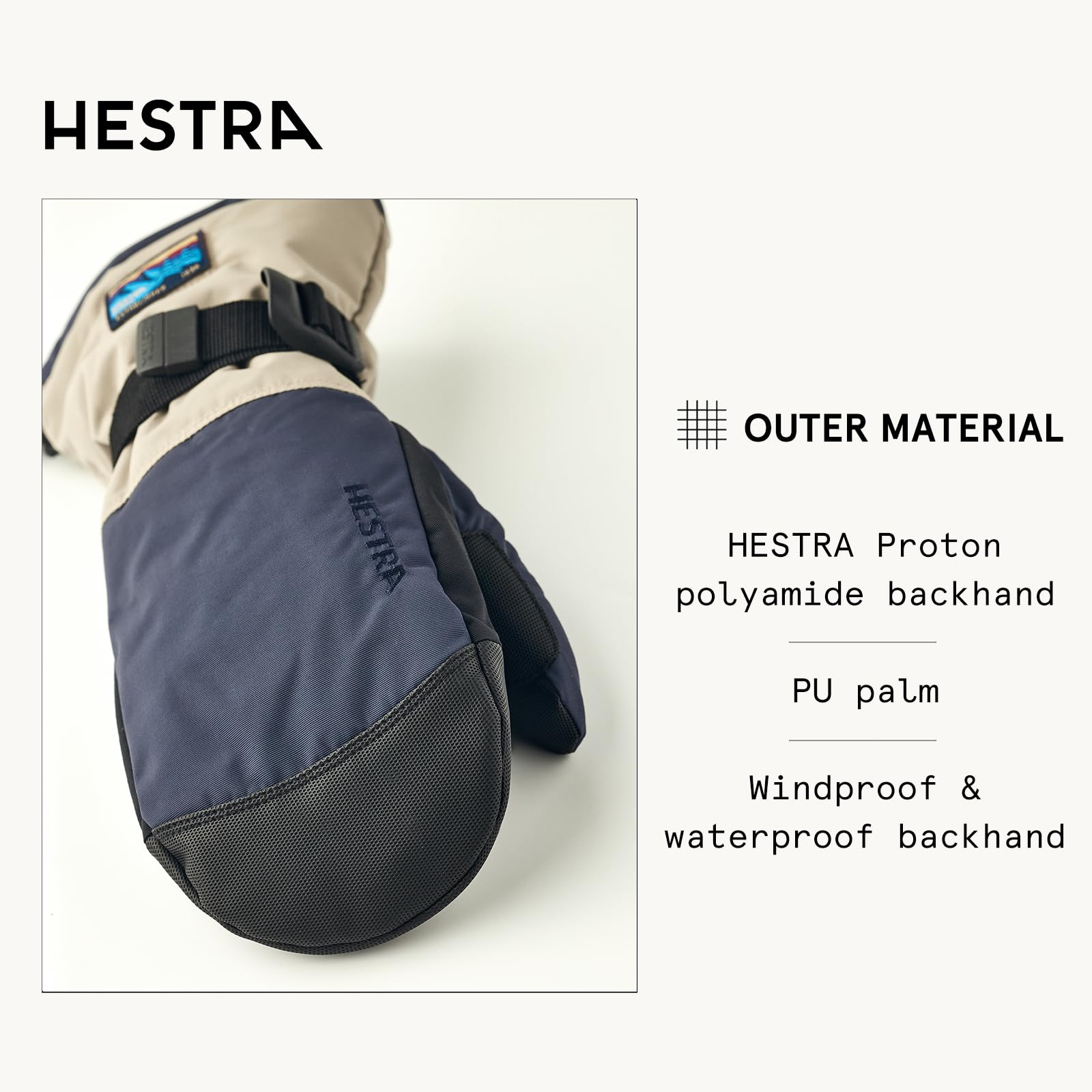 Hestra Unisex Gauntlet Sr Mitt, Waterproof, Windproof Insulated Mittens for Skiing & Snowboarding, Men & Women - Image 3