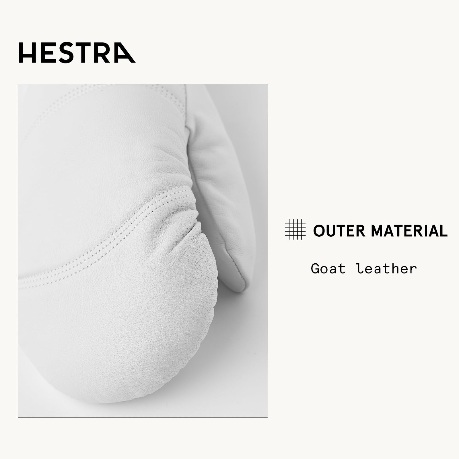 Hestra Unisex Leather Box Mitt, Leather Winter Ski Mittens for Alpine Skiing & Cold Winter Weather for Men & Women - Image 3