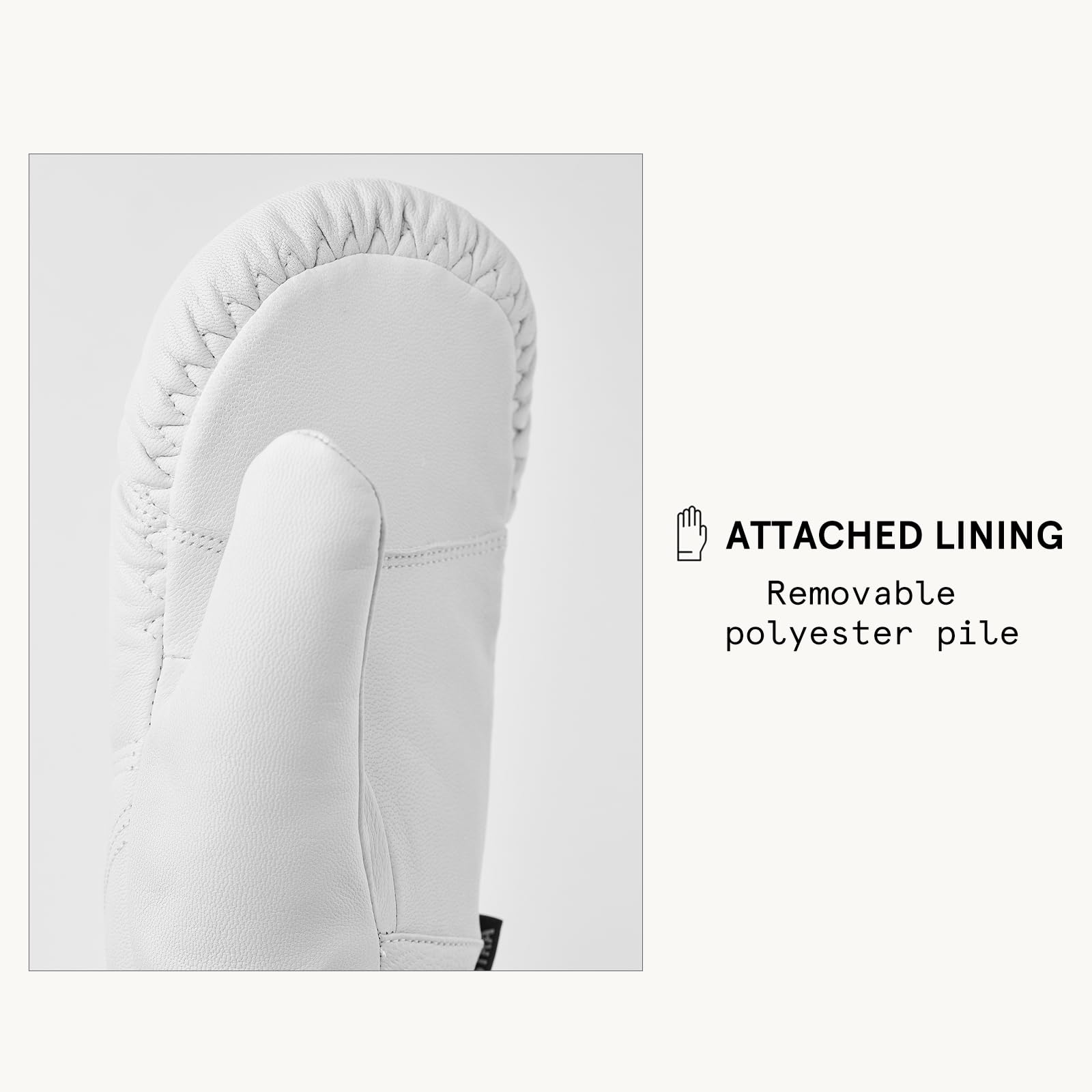 Hestra Unisex Leather Box Mitt, Leather Winter Ski Mittens for Alpine Skiing & Cold Winter Weather for Men & Women - Image 5