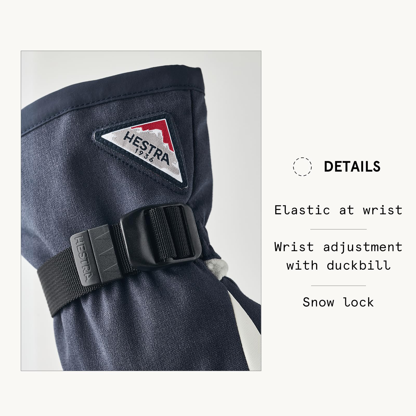 Hestra Unisex Powder Gauntlet 3-Finger Glove, Insulated, Windproof Leather Gloves for Alpine Ski & Everyday for Men & Women - Image 4