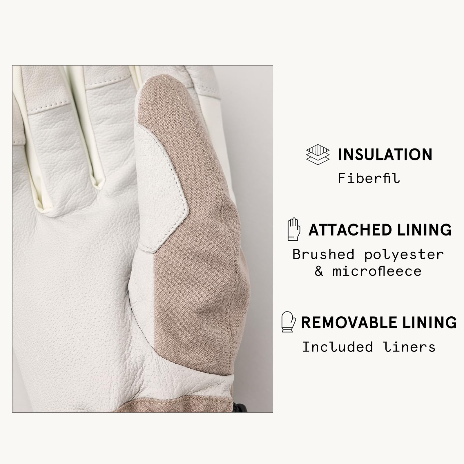 Hestra Unisex Powder Gauntlet Glove, Leather Windproof Insulated Glove for Alpine Ski, Everyday Winter Wear for Men & Women - Image 5