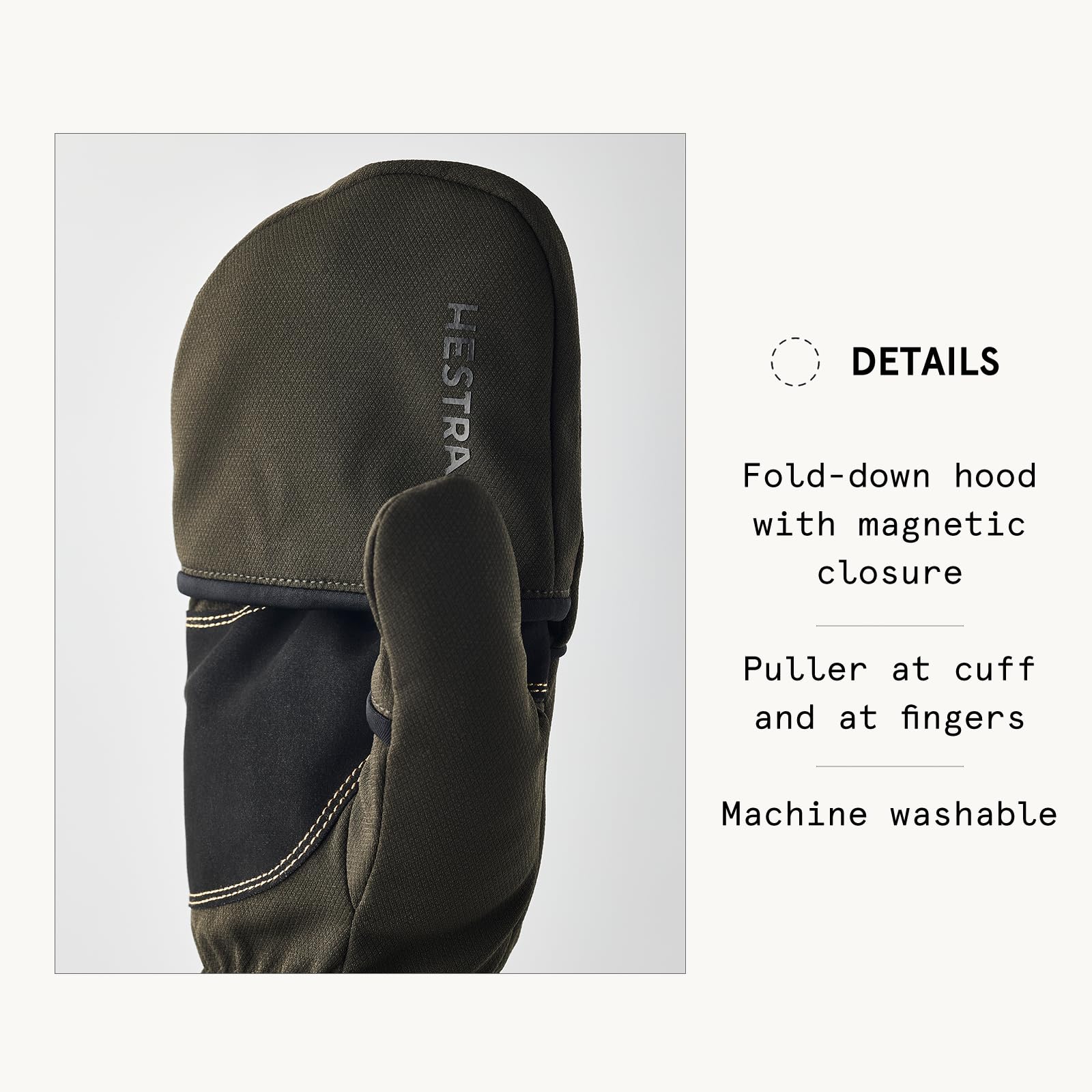 Hestra Windbreaker Pull Over Mitt, Waterproof, Windproof & Insulated Mitten with Hood for Extreme Cold and Winter Sports - Image 4