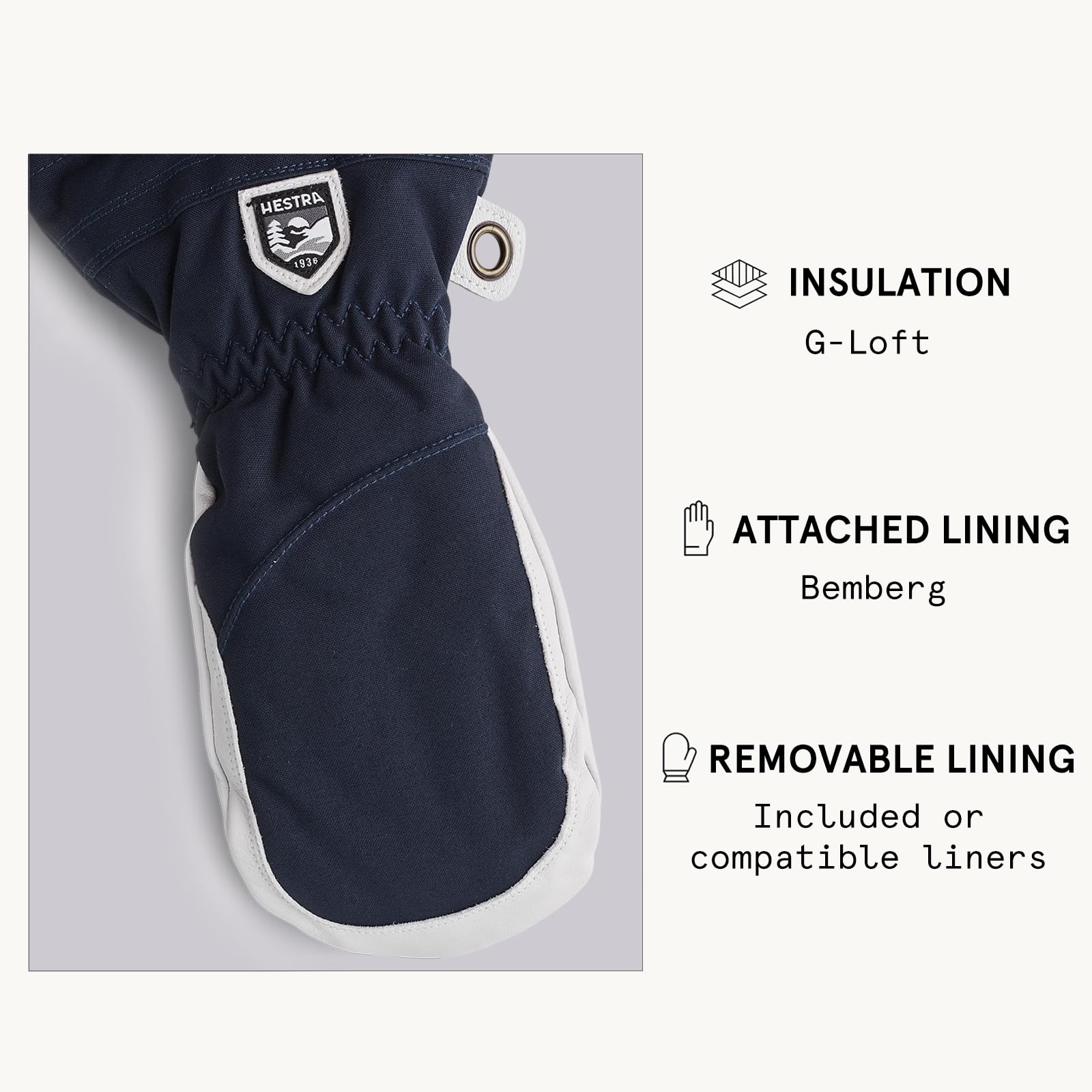 Hestra Women's Heli Ski Female Mitt, Leather Snow Mitten for Skiing, Snowboarding and Mountaineering - Image 5