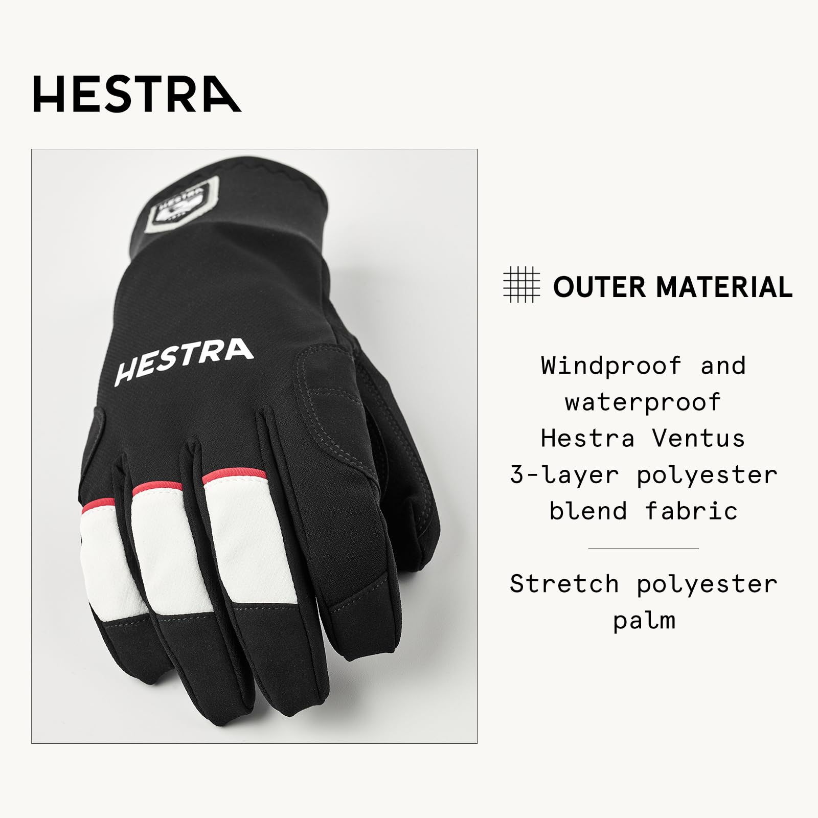Hestra XC Tracker 5-Finger Glove, Waterproof, Windproof Cross Country Ski Gloves for Winter Sports & Nordic Training - Image 3