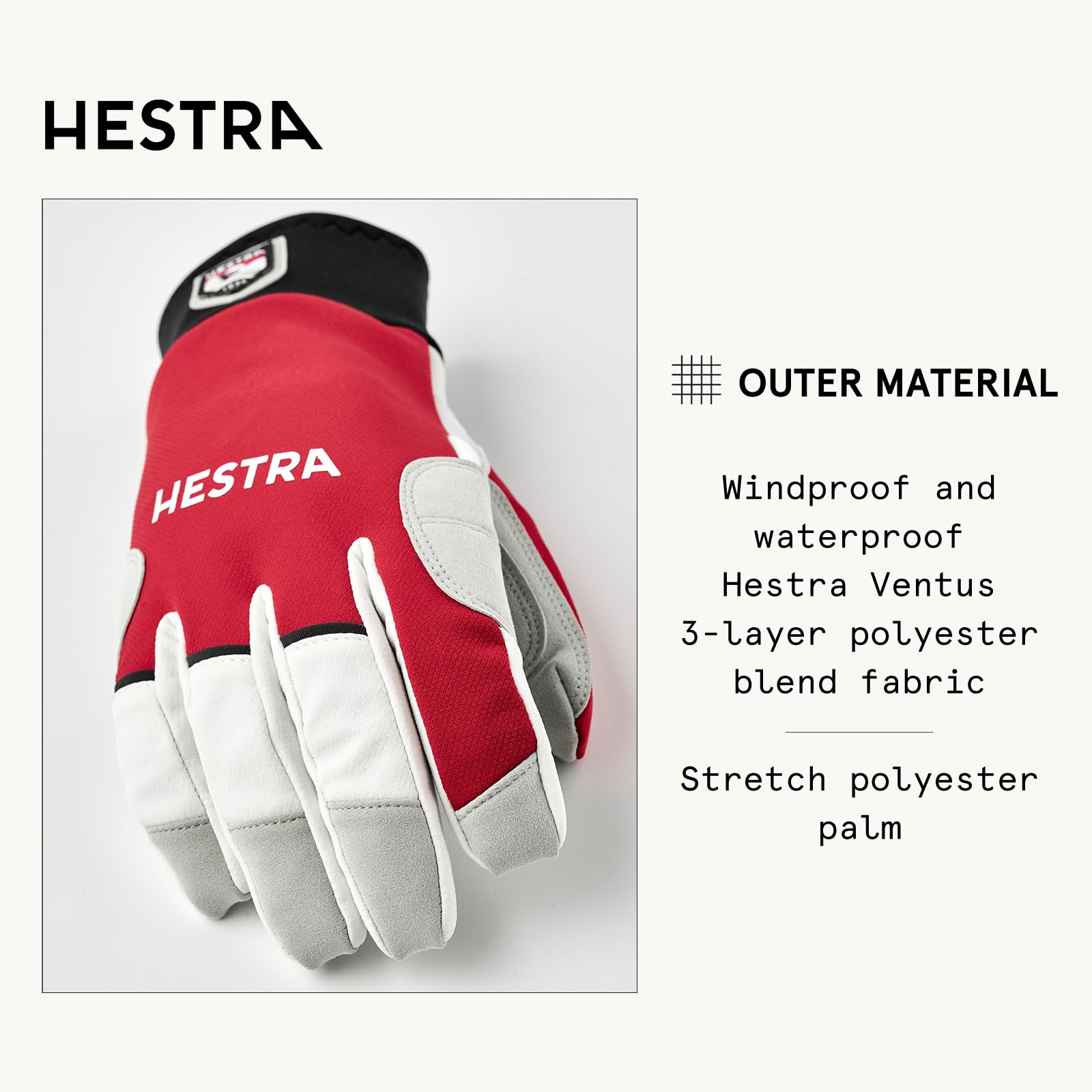 Hestra XC Tracker 5-Finger Glove, Waterproof, Windproof Cross Country Ski Gloves for Winter Sports & Nordic Training - Image 3